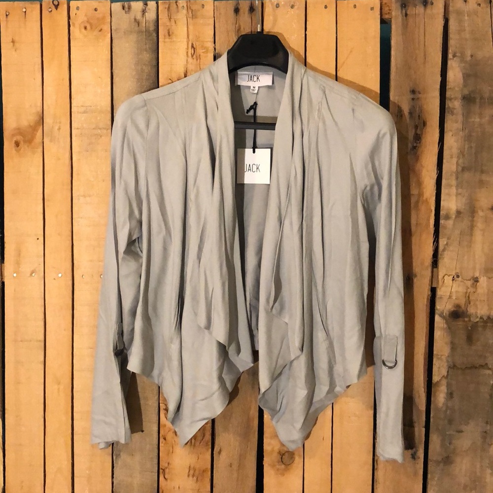 Women’s grey jacket.